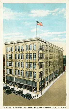 Postcard of the Ivey's Store in Charlotte, N.C. Image from the North Carolina Collection Postcards Collection.