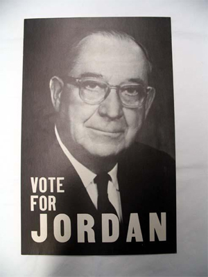 &quot;Vote for Jordan&quot;. Image of campaign poster for B. Everett Jordan, circa 1957-58.  From the collections of the North Carolina Museum of History. 
