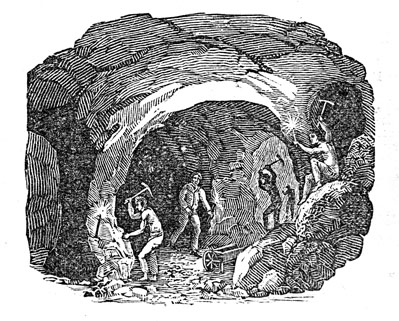 Gold mining in the 1850s.