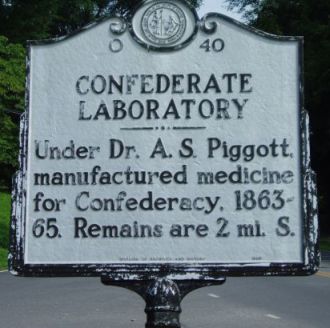 Confedorate Laboratory marker # O-40. Image courtesy of NC Historical Markers, North Carolina Office of Archives & History. 