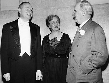 Mr. and Mrs. Swalin with North Carolina governor Luther Hodges, 1955. Image from the North Carolina Museum of History.