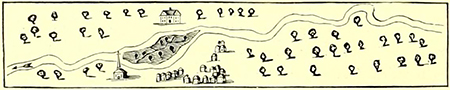 Map of Wilmington drawn by Hugh Finlay, surveyor of the post roads, January 17, 1774. Image from Archive.org. 