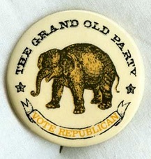 Republican Party button, 1968.