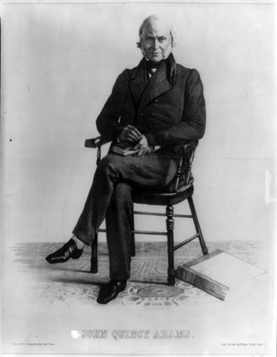 Image of lithograph of John Quincy Adams, from a daguerreotype by P. Haas, circa 1843. John Rex was said by David Swain to resemble Adams. From the Library of Congress Prints & Photographs Online.