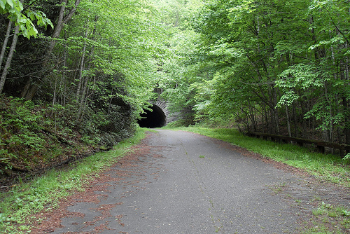 Photograph of a section of the 'Road to Nowhere.' Image from Flickr user Smoky Dan.