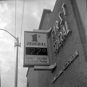 The First Federal Savings and Loan in Greenville, 1962. Image from the Digital Collections at East Carolina University.