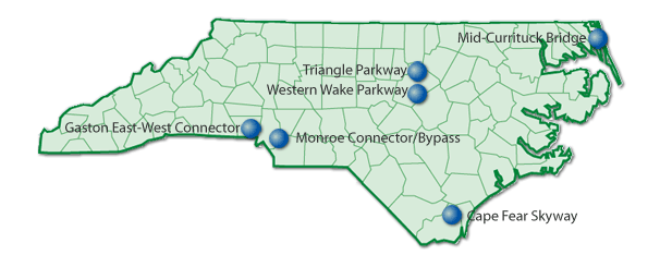 Toll facilities under consideration in 2011 in NC