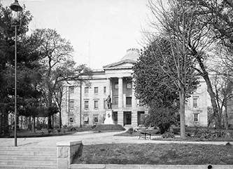 Photograph of the North Carolina State Capitol in Union Square, 1900-1920. Image from the Museum of History.