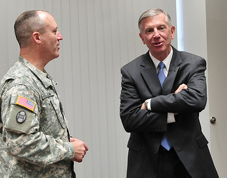 Thomas W. Ross, UNC system president, 2011-2016. Image from Flickr user North Carolina National Guard.