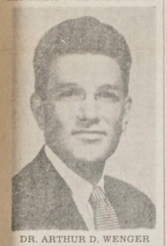 Image of Arthur Daniel Wenger, from Atlantic Christian College (Barton College) 1956, [p.1], published in 1956 by Atlantic Christian College Student Newspaper. Presented on Digital North Carolina.