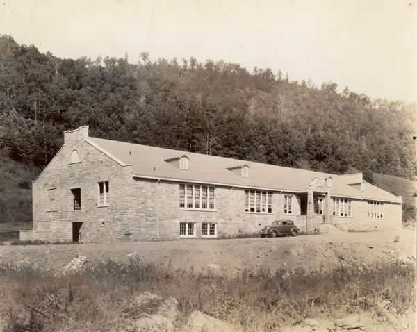 Alarka School, Swain County, N.C. Built as a project of the WPA. Image courtesy of Western Carolina University.