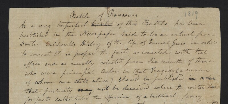 Read a first-hand account of the Battle of Ramsour's Mill
