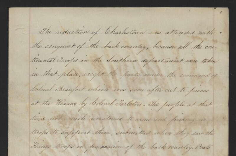 A report on battles of the American Revolution in North Carolina by Robert Gray