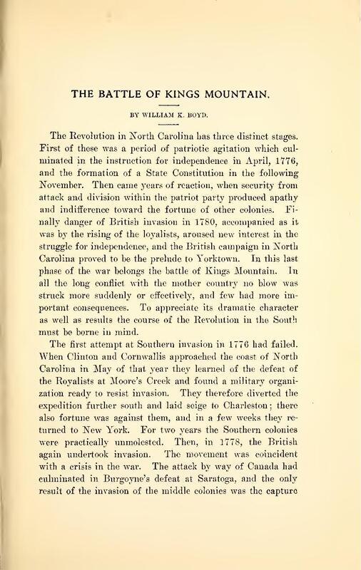 Read articles from the North Carolina booklet that relate to the American Revolution