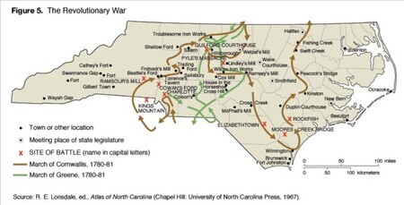 Read more about events of the Revolutionary War in North Carolina