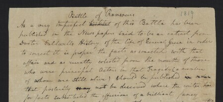 Read a first-hand account of the Battle of Ramsour's Mill