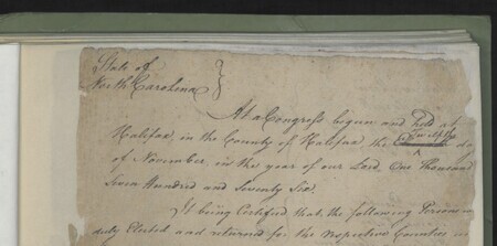 Read the journal of the fifth Provincial Congress held in Halifax in November 1776