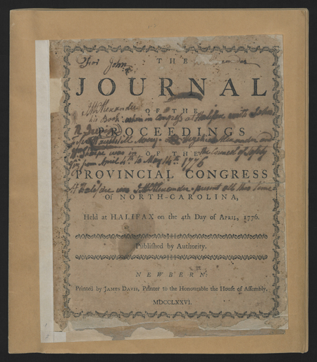 Read documents of the proceedings of the 1776 Provincial Congresses