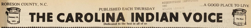 An article about a Pembroke newspaper that referred to itself as "the newspaper for all Indians and their friends everywhere."