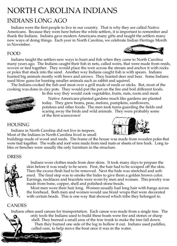 A document highlighting the importance of American Indian Heritage month and discussing different cultural aspects of American Indian hertiage in North Carolina