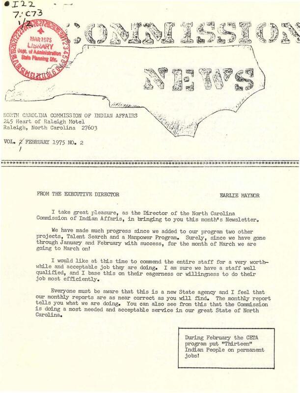 News about the community of Native Americans living in North Carolina and the work of the NC Commission of Indian Affairs