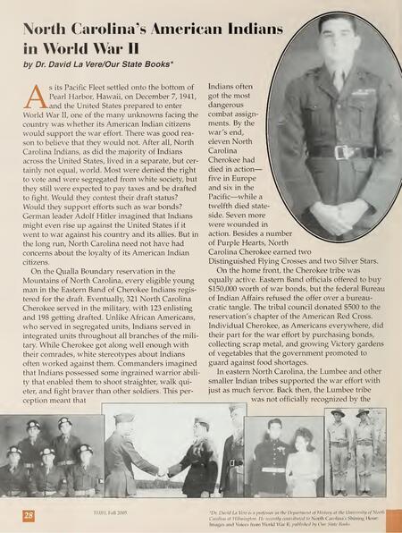 An article about Americna Indians who fought in World War II
