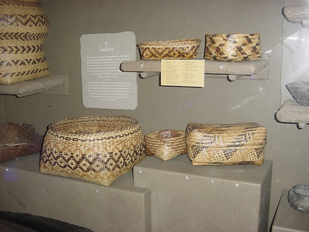 A photograph of baskets at the Museum of the Cherokee Indian People