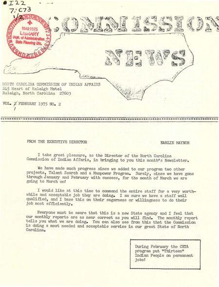 News about the community of Native Americans living in North Carolina and the work of the NC Commission of Indian Affairs