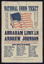 Presidential campaign poster for Abraham Lincoln and vice-president Andrew Johnson