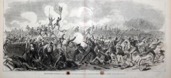 Caption Reads: "The Burnside Expedition- The Storming of Fort Thompson at New Bern, North Carolina, March 14, 1862."