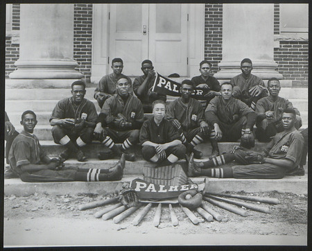 The photograph shows twelve students from the Palmer Institute baseball team.