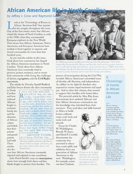 An article about the history of African Americans in North Carolina.
