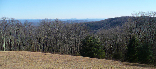 Overlook on the Blue Ridge Parkway, site where Brown Mountain Lights can be seen below. Image courtesy of Flickr user Dystopos, taken December 29, 2008. 
