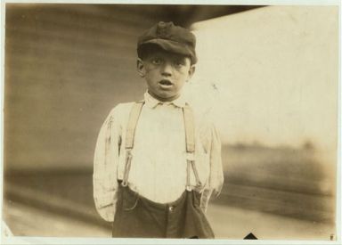 Herman Parker, 6 years old, worked at Cannon Mills, Kannapolis, NC, 1912. Image courtesy of Library of Congress. 