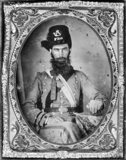 Tintype (with image reversed for correct orientation) of Henry Speck Harris of Bahama, a casualty at the battle of Seven Pines in Virginia, 20 May 1863. North Carolina Collection, University of North Carolina at Chapel Hill Library.