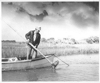 New River Clam Digger, Onslow County, NC, ca. 1939.  From the Charles A. Farrell Photograph Collection, North Carolina State Archives, call #:PhC9_2_16_20. 