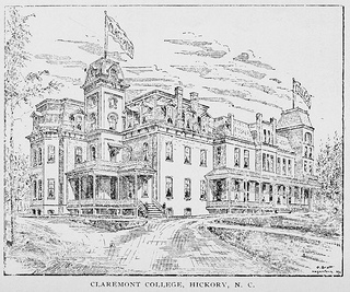 Claremont College, Hickory, N.C. From the 1896-1898 Biennial Report of the Superintendent of Public Instruction of North Carolina.