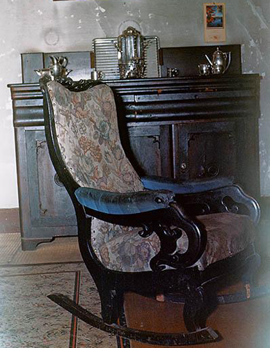 Chair made by Tom Day in house of Romulus Sanders. 
