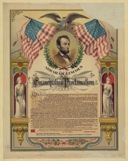 "Abraham Lincoln and his Emancipation Proclamation / The Strobridge Lith. Co., Cincinnati. " c. 1888. Courtesy of the Library of Congress.