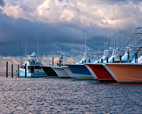"Fishing Charter Boats at Oregon Inlet." Image courtesy of Becky Gregory