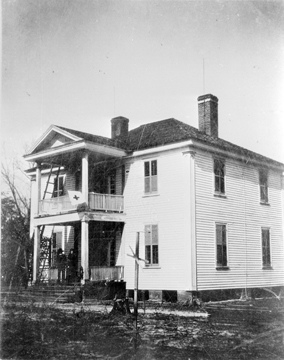 Harper House, residence, Bentonville, NC. Used as Confederate Hospital. From the Barden Collection, North Carolina State Archives, N_53_15_1636,  Raleigh, NC.