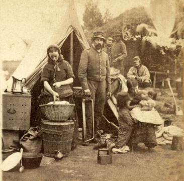 Tent life of the 31st Pennsylvania Regiment.  Photograph, created ca. 1865, by E. & H. T. Anthony.  Civil War Collection, Library of Congress. 