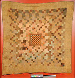 Quilt made from fabric worn by Civil War soldiers, made by Ann Sloan Lowrie Knox, ca. 1865, Mecklenburg County, N.C.  From the collections of the North Carolina Museum of History, used courtesy of the North Carolina Department of Cultural Resources. 
