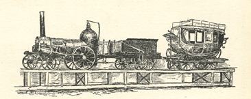 "First locomotive running into Raleigh in 1840."  Sketch of the "Tornado," p. 194 in Hope Summerwell Chamberlain's <i>History of Wake County North Carolina,</i> published 1922 by Edwards & Broughton Printing Company, Raleigh, NC.