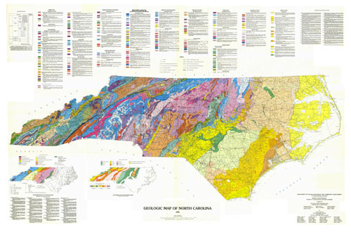 Link to 1985 Geologic Map of North Carolina. From North Carolina Department of Environment and Natural Resources.