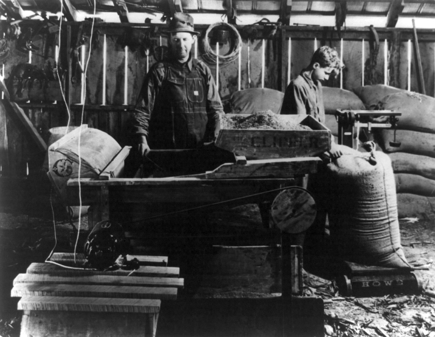 A large machine in a shed.