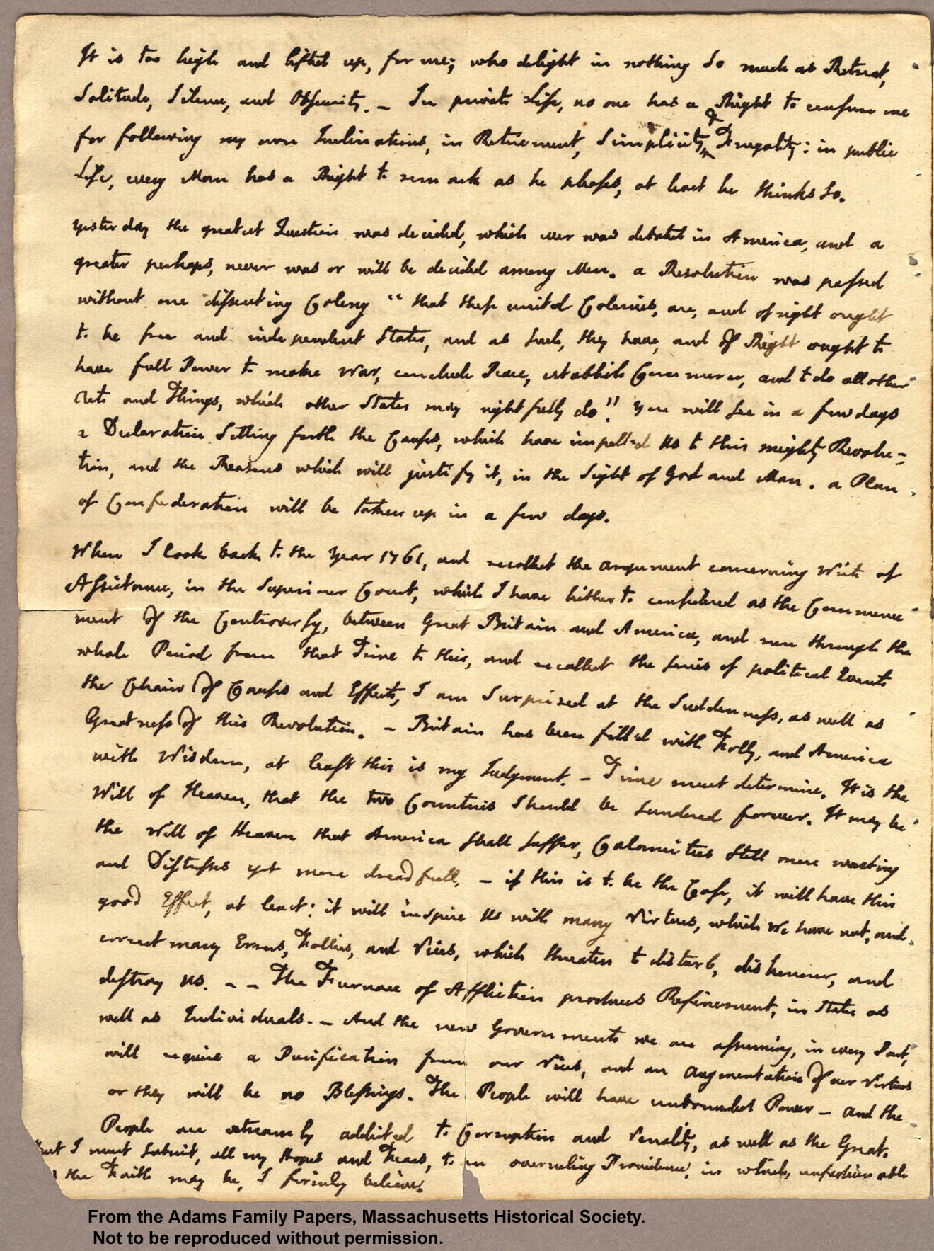 Letter from John Adams