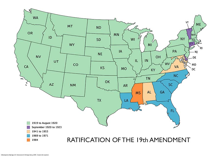 Tennessee ratified the 19th Amendment: August 18, 1920 : Tennessee