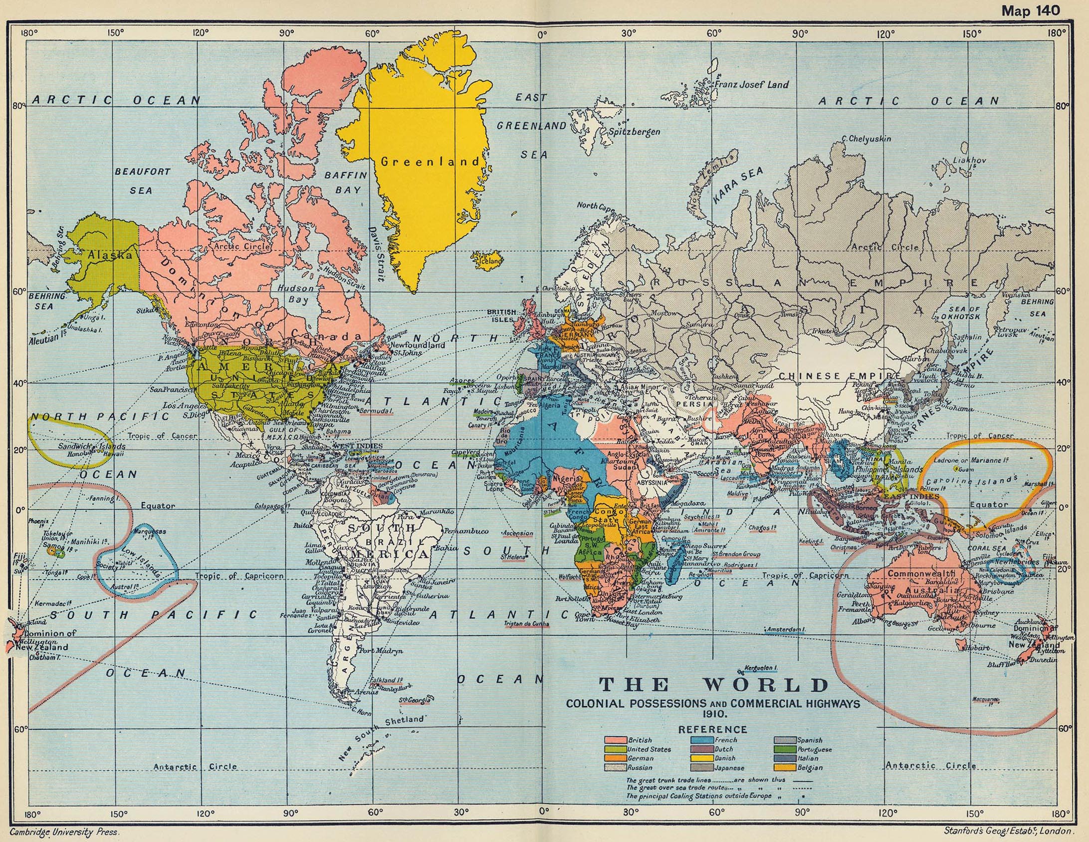 World map, 1910