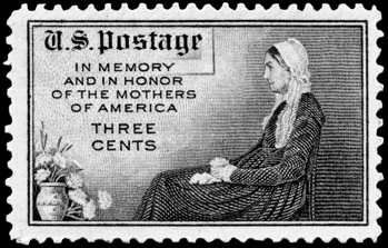 U.S. postage stamp issued on Mother's Day 1934, based on James Whistler's 1871 painting of his North Carolina-born mother, Anna McNeill Whistler. Courtesy of William S. Powell.